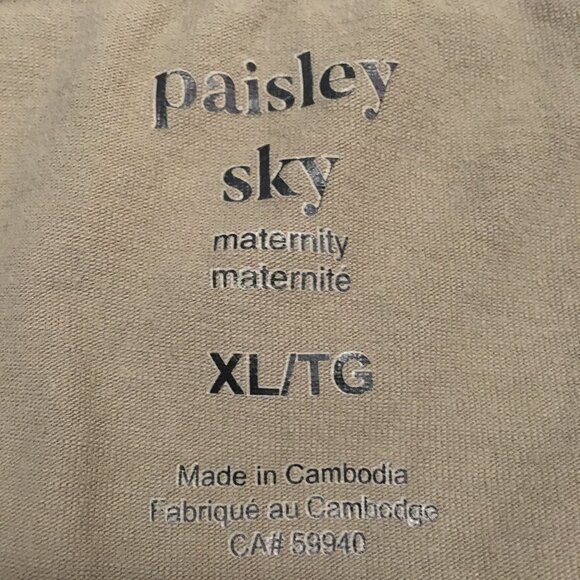 Paisley Sky Olive Green Cotton Maternity Tee - Picture 8 of 15